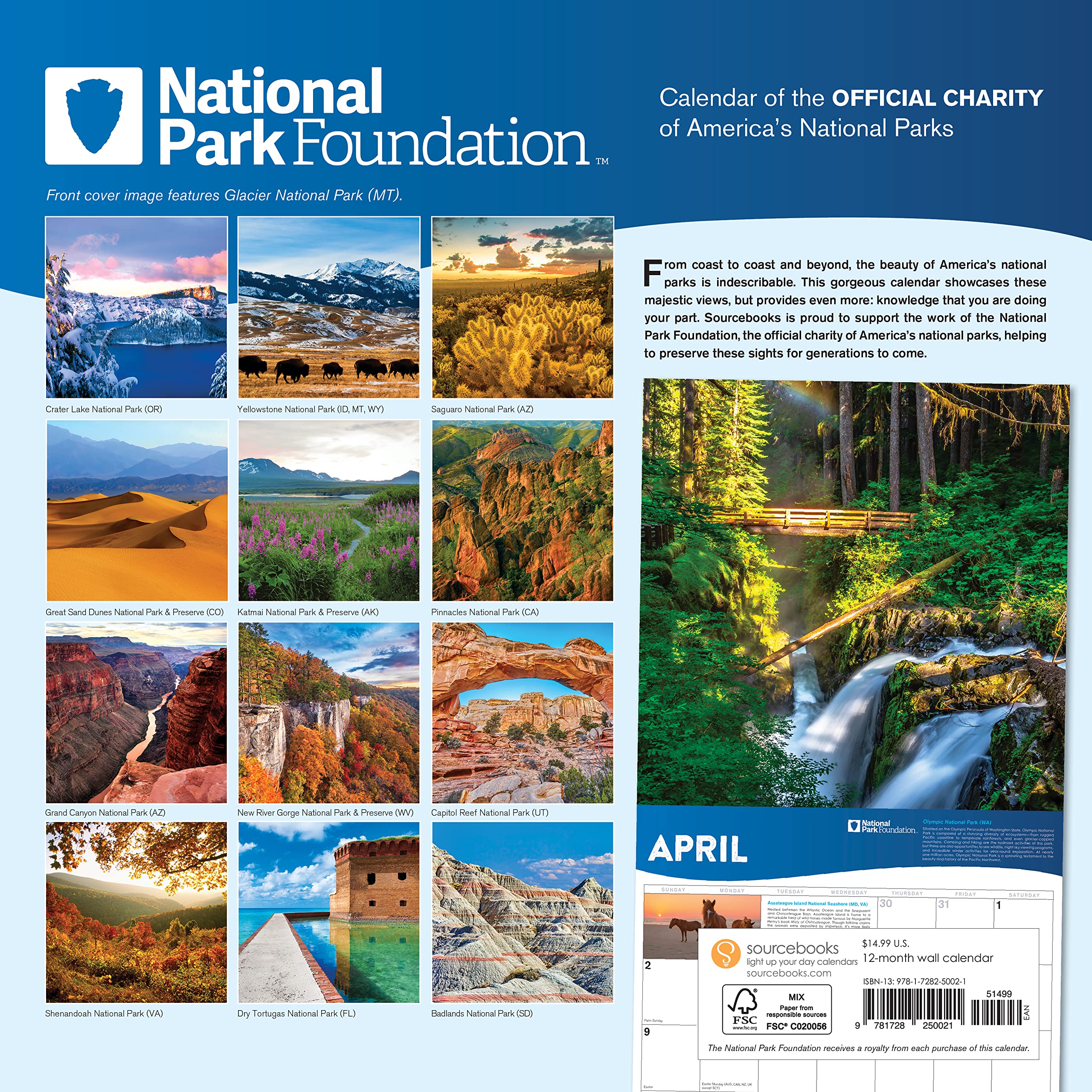 National Calendar 2023 2023 National Park Foundation Wall Calendar: 12-Month Nature Calendar &  Photography Collection (Monthly Calendar): National Park Foundation:  9781728250021: Amazon.com: Books
