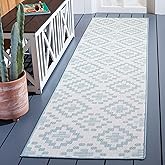 Martha Stewart x SAFAVIEH Outdoor Area Rug Collection - 2'2" x 9' Runner, Ivory & Grey, Weather Resistant & Washable, Ideal f