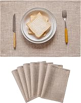 Home Brilliant Linen Placemats Set of 6 Burlap 33x48 cm 13x19 in view 2