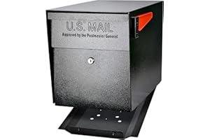 Mail Boss 7106 Curbside Steel Post Mount Security Locking Mailbox, Black, Extra Large, 21 in. D x 11.125 in. W x 13.75 in. H