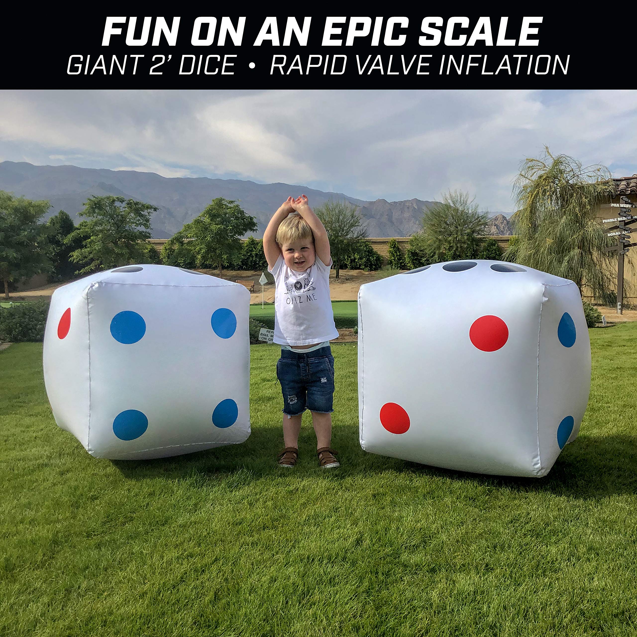 GoSports Giant 2 ft Inflatable Dice 2 Pack - Huge Size with Rapid Valve Inflation