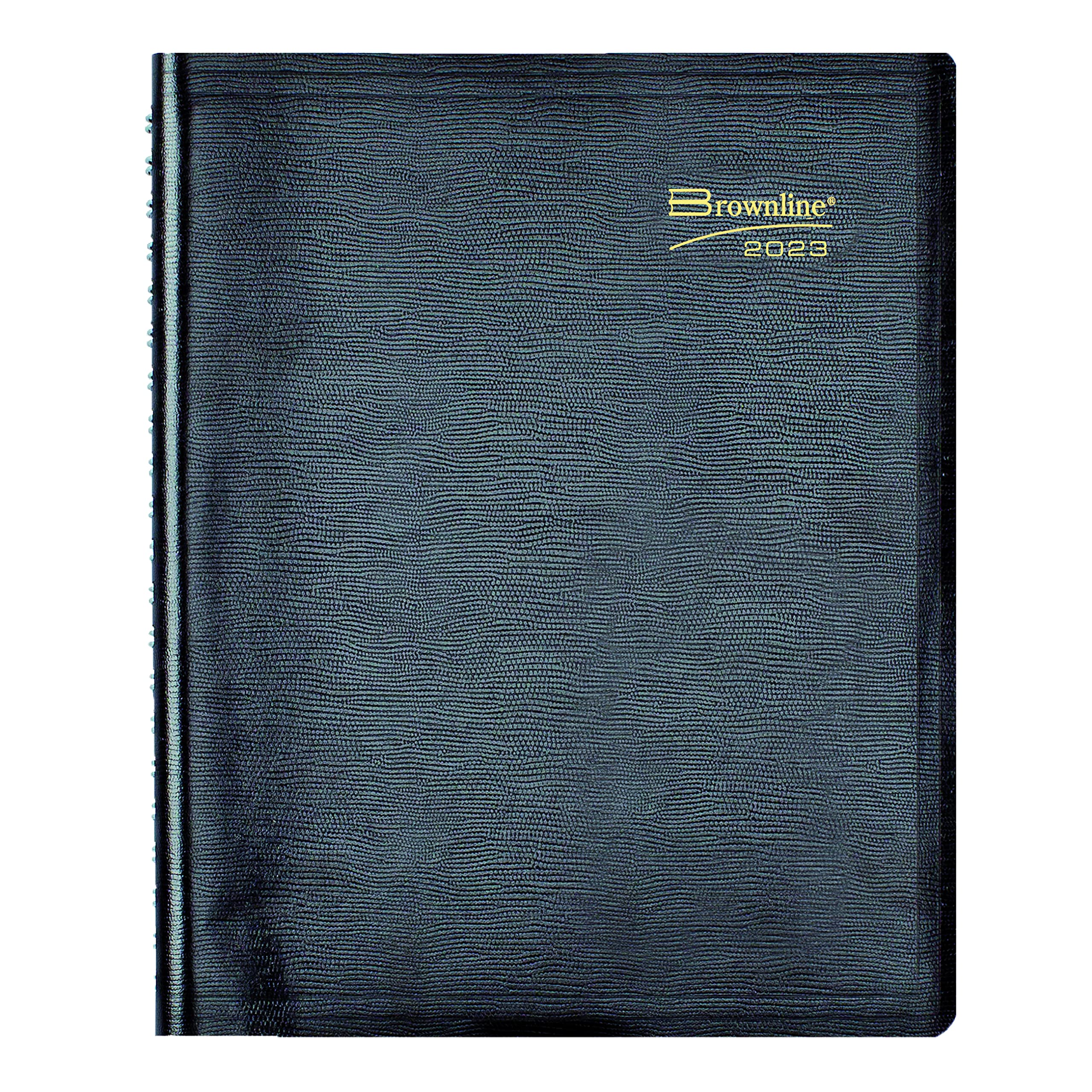 Brownline 2023 Essential Daily Planner, Appointment Book, 12 Months, January to December, Twin-Wire Binding, 11" x 8.5", Black (CB965.BLK-23)