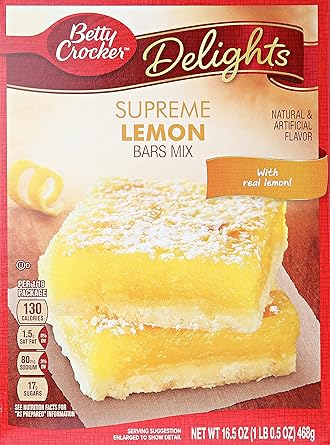 Amazon Com Betty Crocker Delights Dessert Bar Mix Supreme Lemon 16 5 Oz Box Grocery Gourmet Food