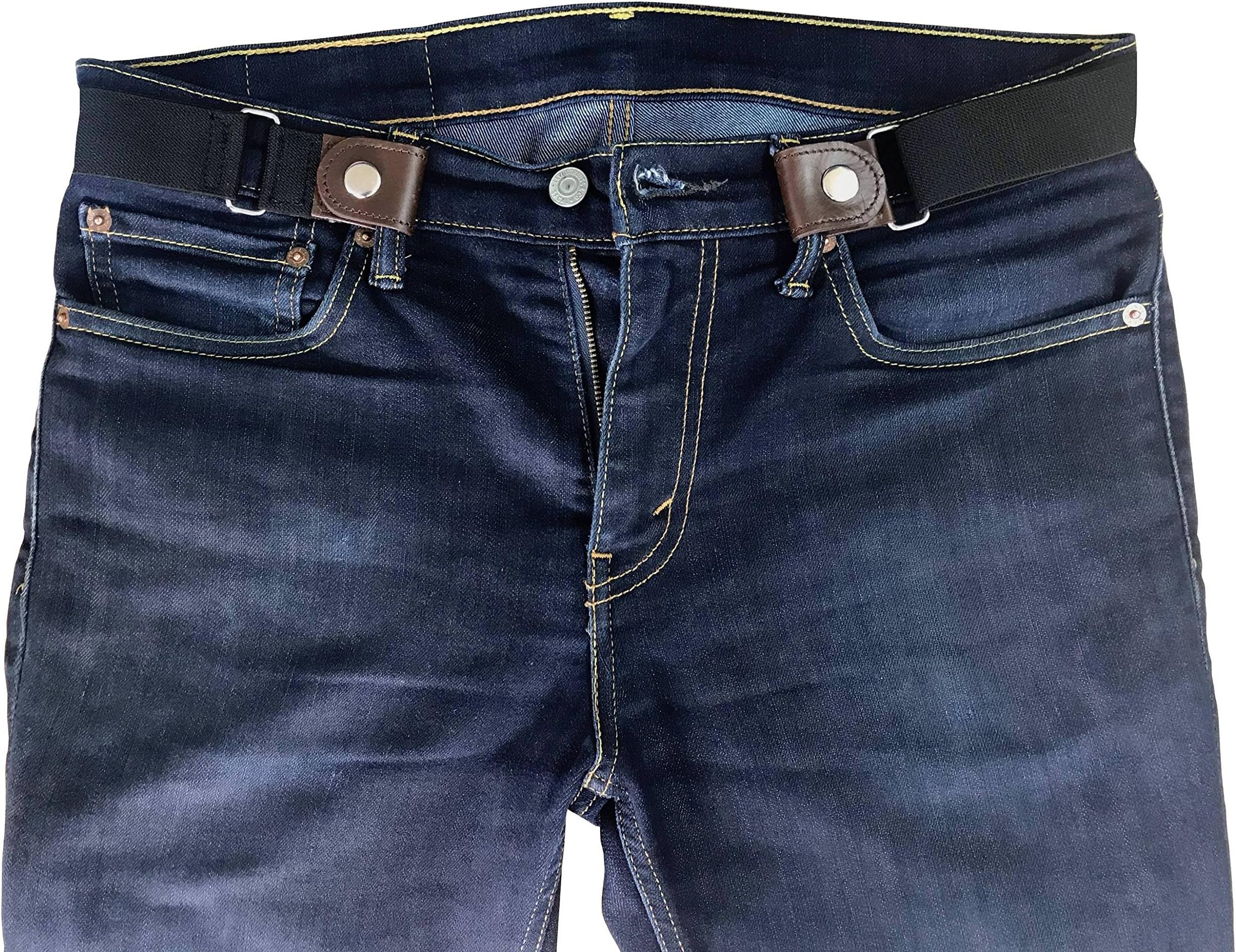 VALERIO Mens Womens Unisex Buckle-Free Hassle-Free Bulge-Free Breathe Easy Genuine Leather Belt