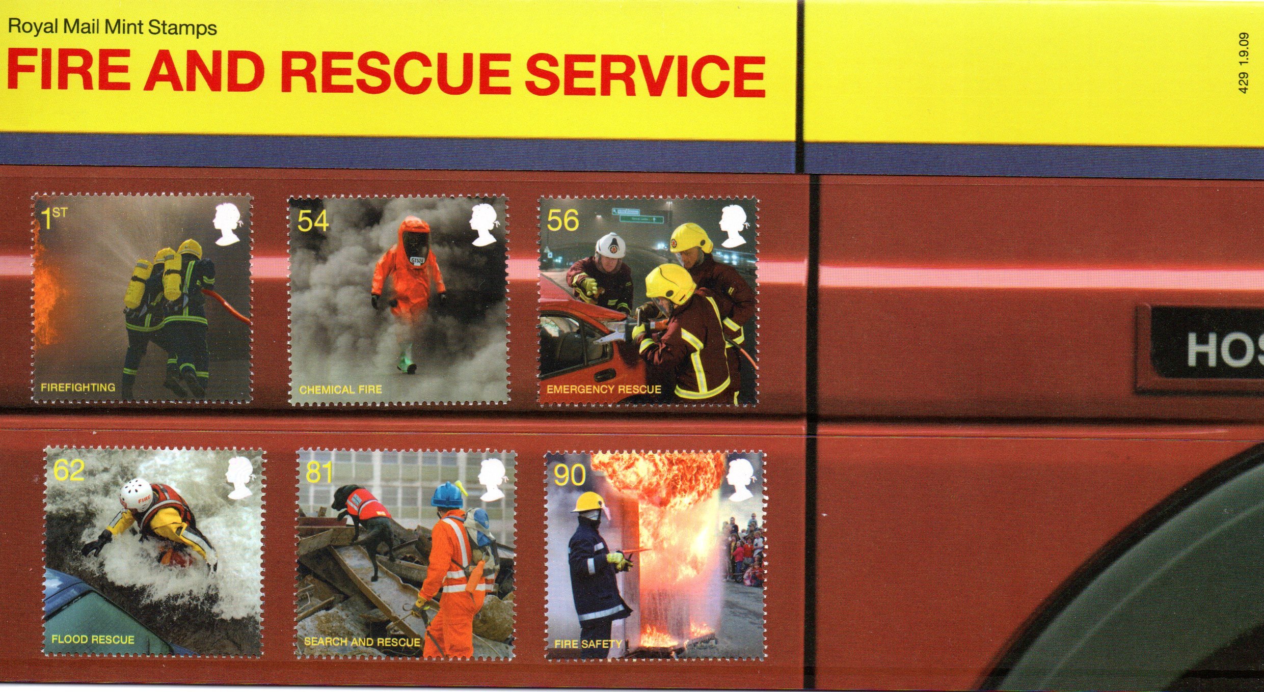 2009 Fire and Rescue Services Stamps in Presentation pack