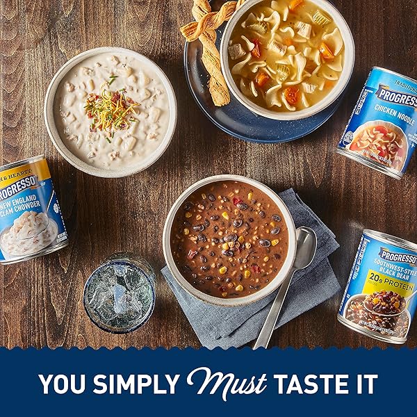 PROGRESSO NEW ENGLAND CLAM CHOWDER, REDUCED SODIUM CANNED SOUP, 18.5 OZ