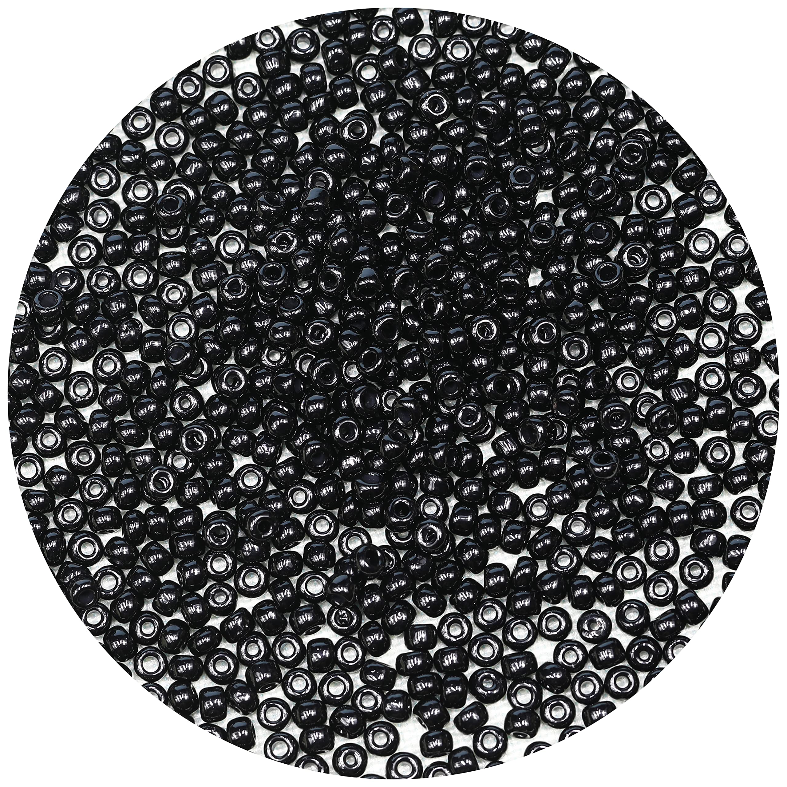 Bala&Fillic Black Color 4mm Seed Beads About 1200pcs/100Grams in Bag, 6/0 Glass Craft Beads for Making Bracelet and Necklace (Black)