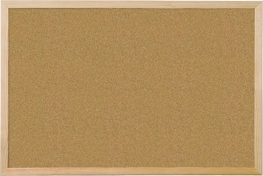 Q-Connect Lightweight Cork Noticeboard 600 x 900mm Wooden Frame + Fixings