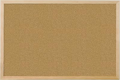 Q-Connect Lightweight Cork Noticeboard 600 x 900mm Wooden Frame + Fixings