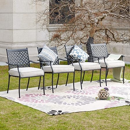 Amazon Com Lokatse Home 4 Piece Outdoor Patio Metal Wrought Iron