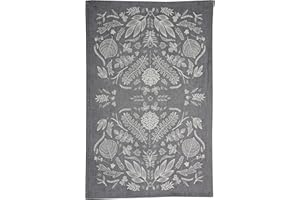 Now Designs 807970aa Chambray Laurel Kitchen Towel, Gray, 18x28 inches