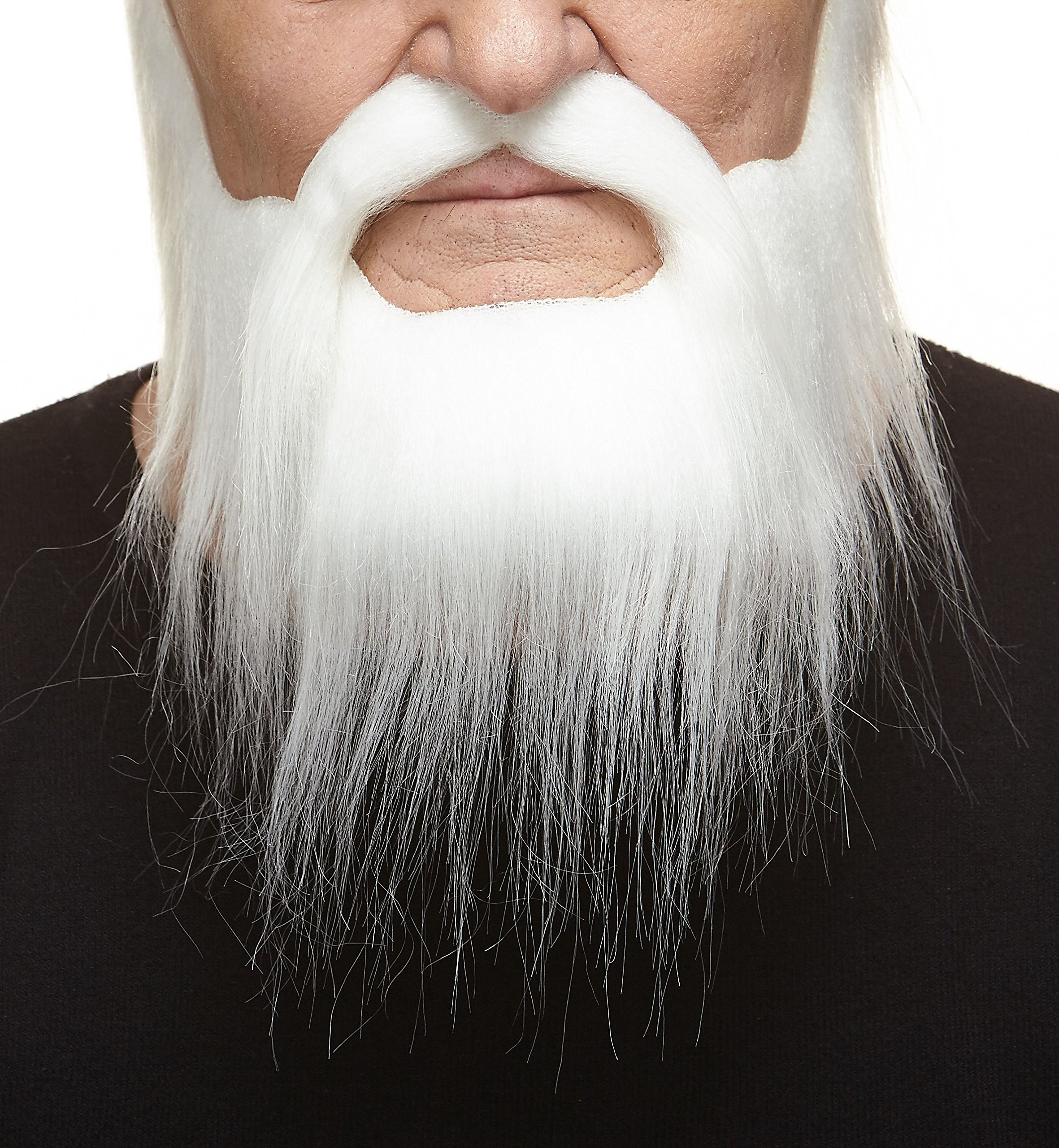 Mustaches Self-adhesive, Novelty, Hipster Fake Beard, Artificial Facial Hair, Costume Accessory for Adults, White Color