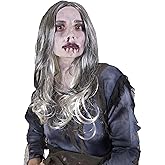 Kangaroo Zombie Queen Witch Wig Messy Silver Black Horror Hair - Scary Zombie Costume Cosplay Wicked Hair Wigs for women - Scary Funny Wig For Christmas, Cosplay Costume Apparel for Adults & Teens