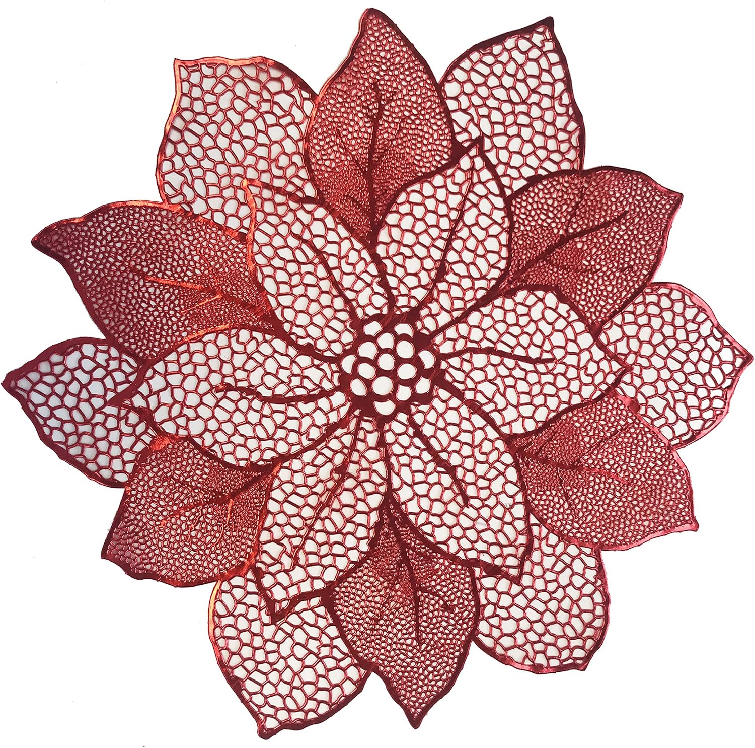 Benson Mills Pressed Vinyl Placemat (Set of 4), 15.5", Bloom-Gold, 4 Count: Home & Kitchen