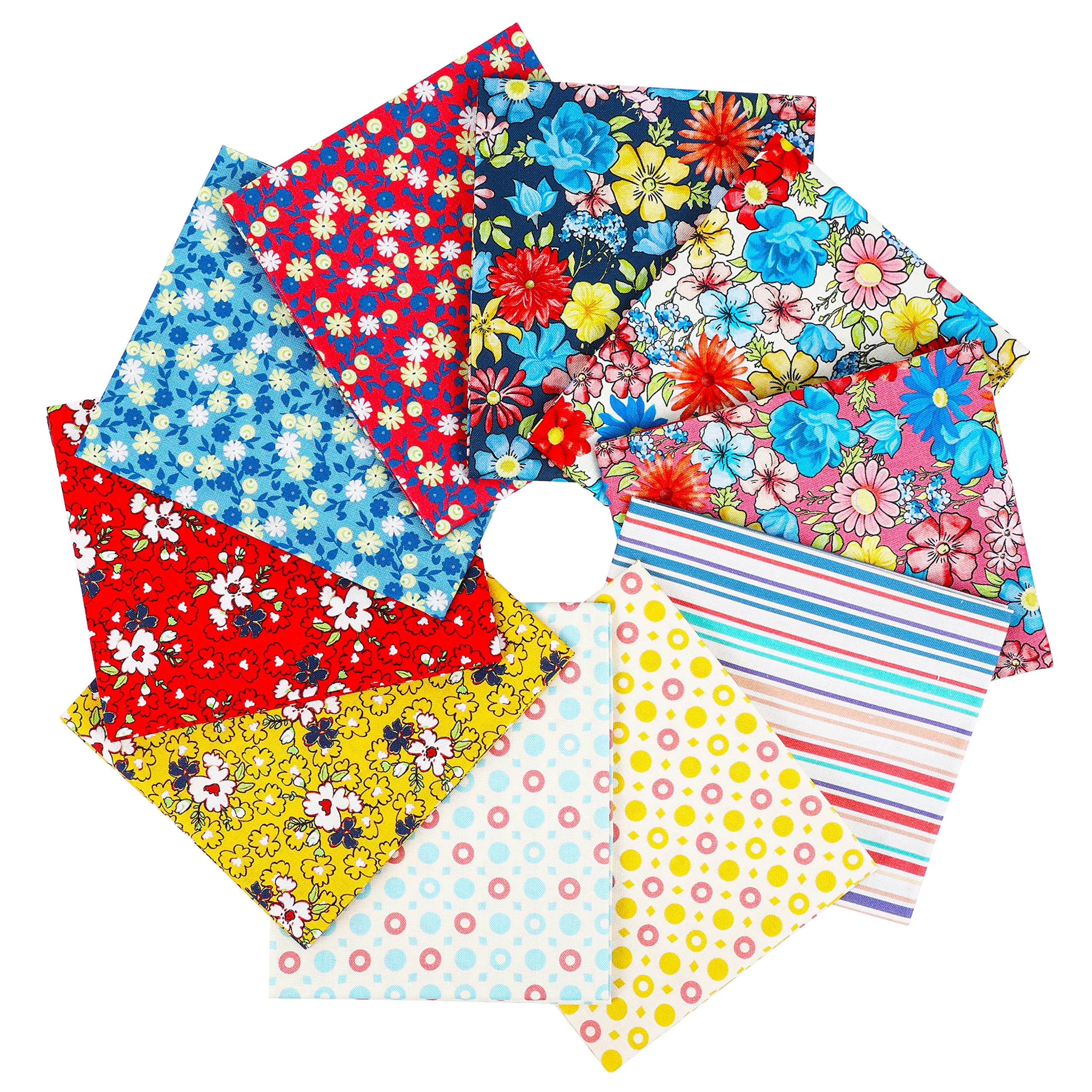 Craftido 10pcs 18”x21”(46x53cm) Fat Quarters Fabric Bundles - Medium Weight 145g - 100% Cotton Fabric for Quilting, Sewing, Patchwork, DIY and Handmade Crafts - General Store — image 1