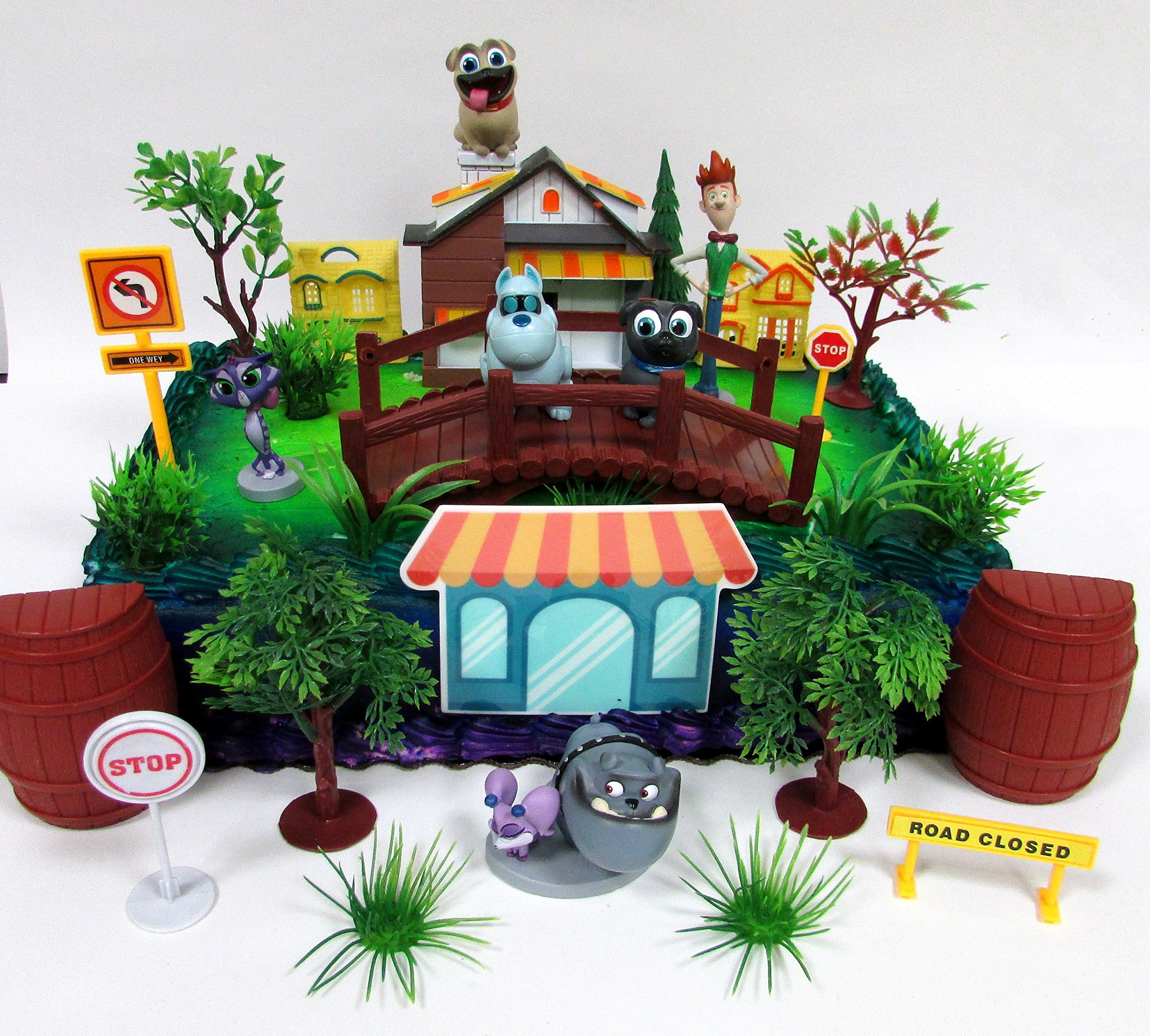 Puppy Dog Pals 22 Piece Birthday Cake Topper Set Featuring