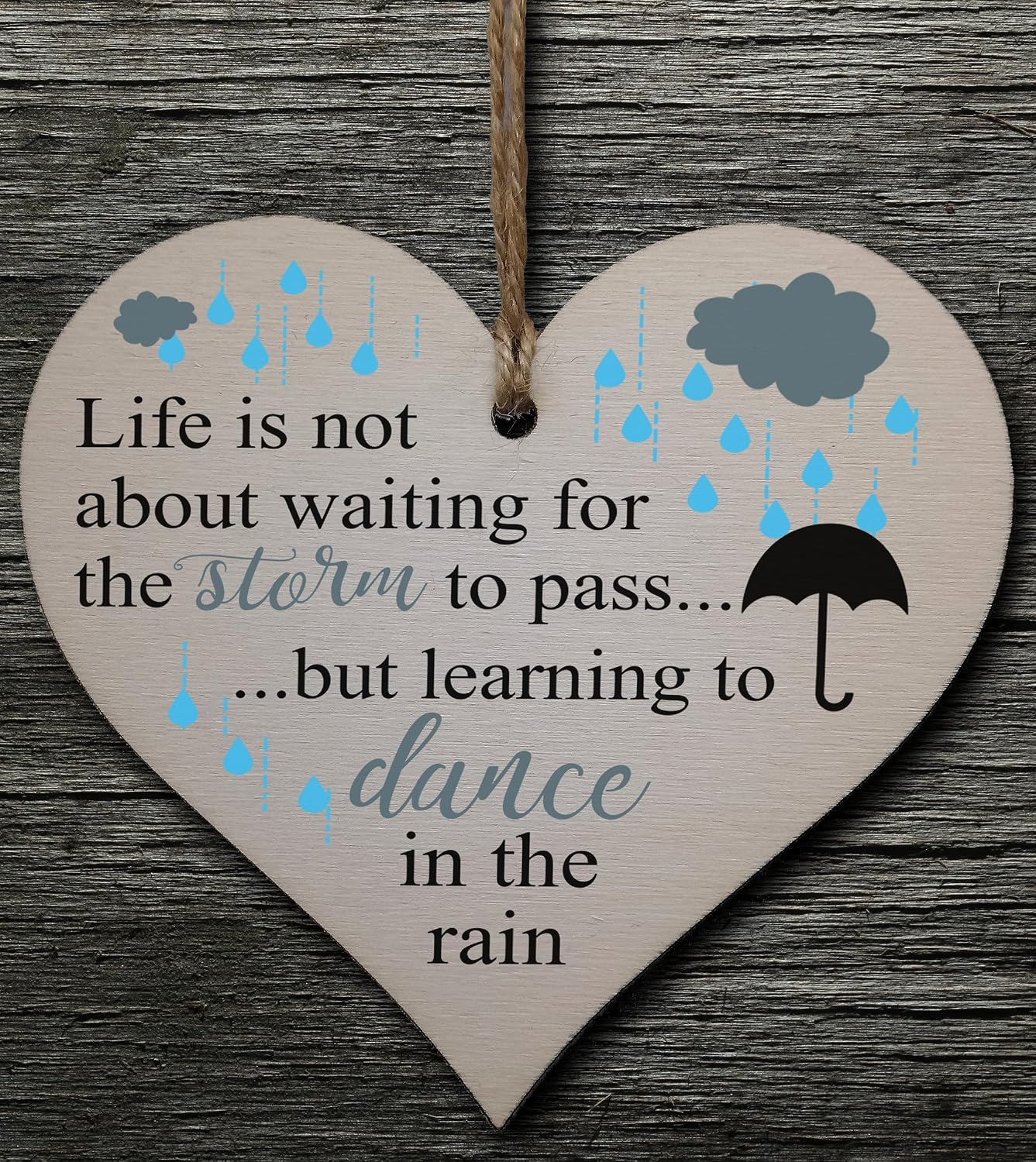 Motivational Hanging Wooden Heart - Handmade Decorative Sign with Positive Quote - Gift for Women Girls, Teen Room or Office Decor - Image 3