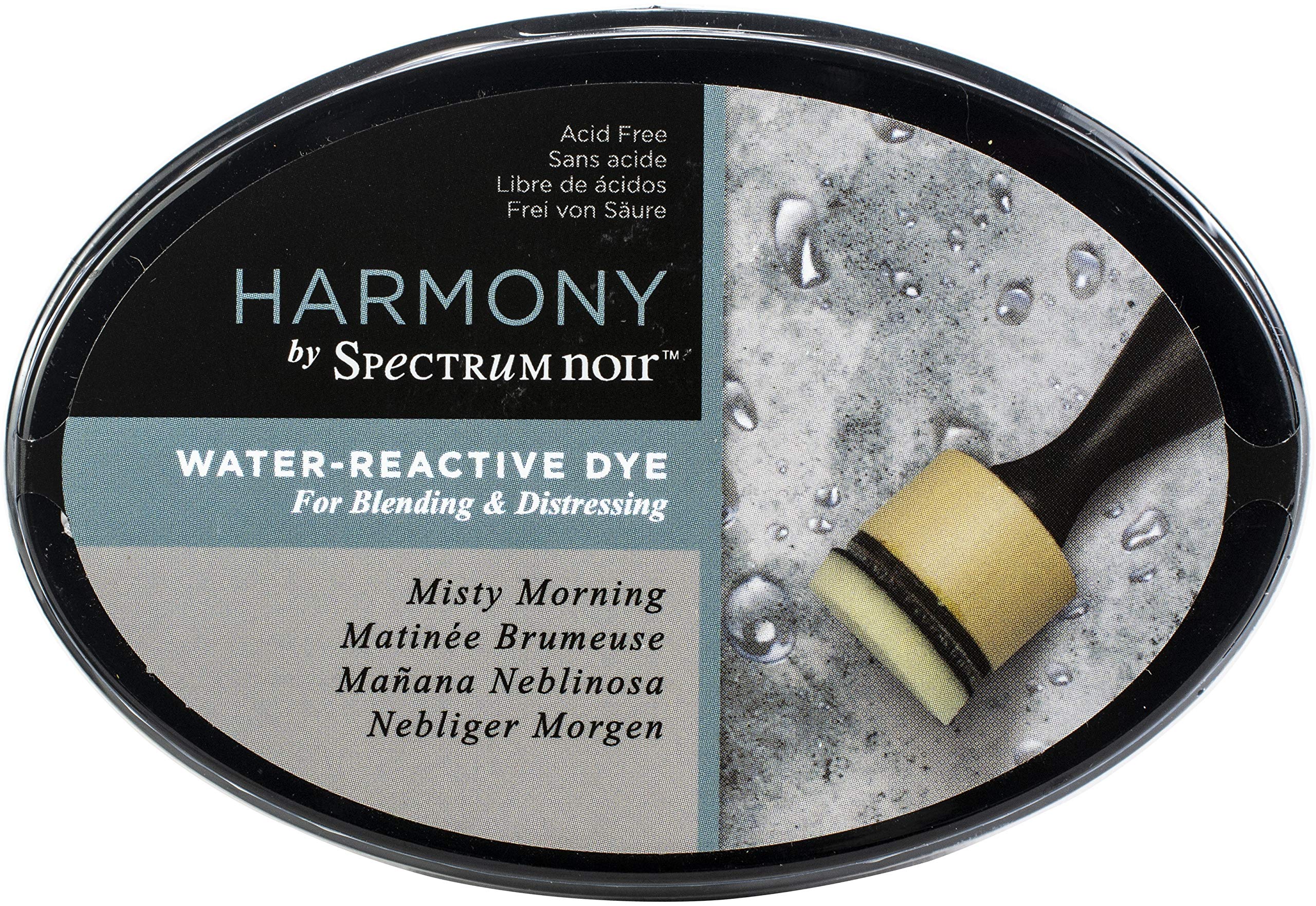 Harmony Water Reactive Coloured Ink Pad - Slow Drying Water Soluble - Perfect Ink Pads for Stamping, Blending & Distressing - Acid Free - by Spectrum Noir (Misty Morning)