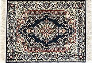 Inusitus Dollhouse Carpet - Miniature Dolls House Rugs - Toys 10x7 1" Scale (Dark Blue)