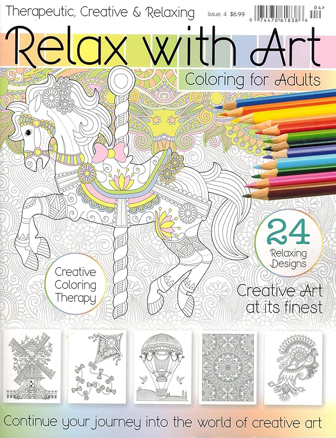 Amazon.com: Relax with Art: Coloring for Adults Issue: 4