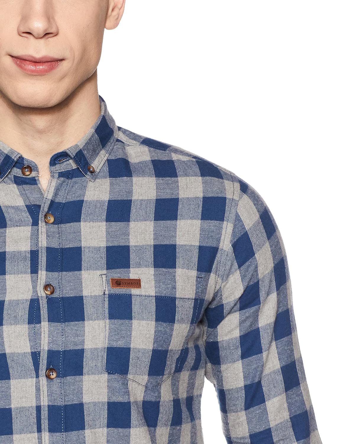 symbol amazon brand men's regular fit casual shirt