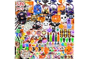 PISTROY 586 PCS Halloween Party Favors for Kids, Bulk Halloween Toys for Trick or Treat Non Candy Fillers Classroom Prizes Halloween Goodie Bags Stuffers Treasure Box Toys Gifts for Kids Party Supplies