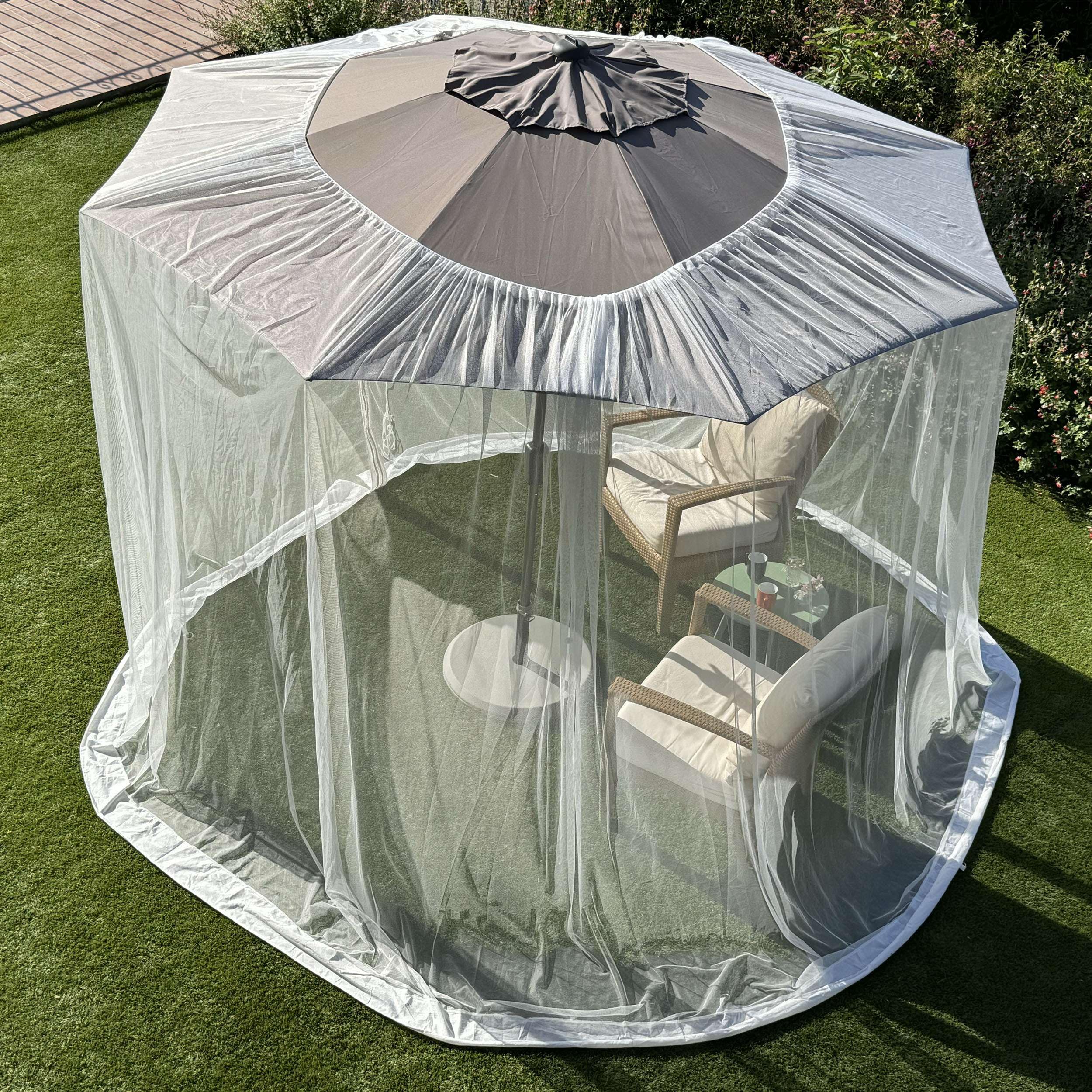 Mosquito Net for Umbrella 9.2 FT | Large Sizes & Fabric Designed for Outdoors | Insect House Screen Netting for Patio, Porch & Garden Terrace | Outside Canopy Bug & Fly Protection Enclosure