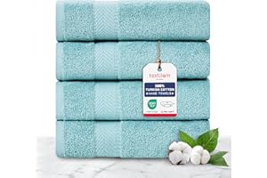 TEXTILOM Turkish Hand Towels for Bathroom – Hotel and Spa Quality & Soft & Absorbent & Quick Dry Bathroom Hand Towels – 100% Cotton Turkish Hand Towel Set of 4 (16 x 28 inches) - Aqua