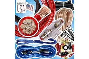 Audio360 USA 4 Gauge Cable 2500W Complete Car Amplifier Installation Power Amp Wiring Kit 4 Ga Red for Car Stereo