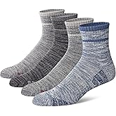 u&i Men's Performance Cushion Cotton Athletic Quarter Crew Socks (4-Pack/8-Pack)