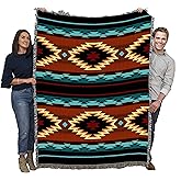 Pure Country Weavers Anatolia Blanket - Southwest Native American Inspired - Gift Tapestry Throw Woven from Cotton - Made in The USA (72x54)