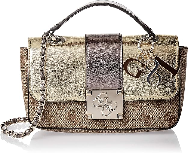 Guess Logo City Crossbody bag brown/gold Amazon.de Schuhe & Handtaschen