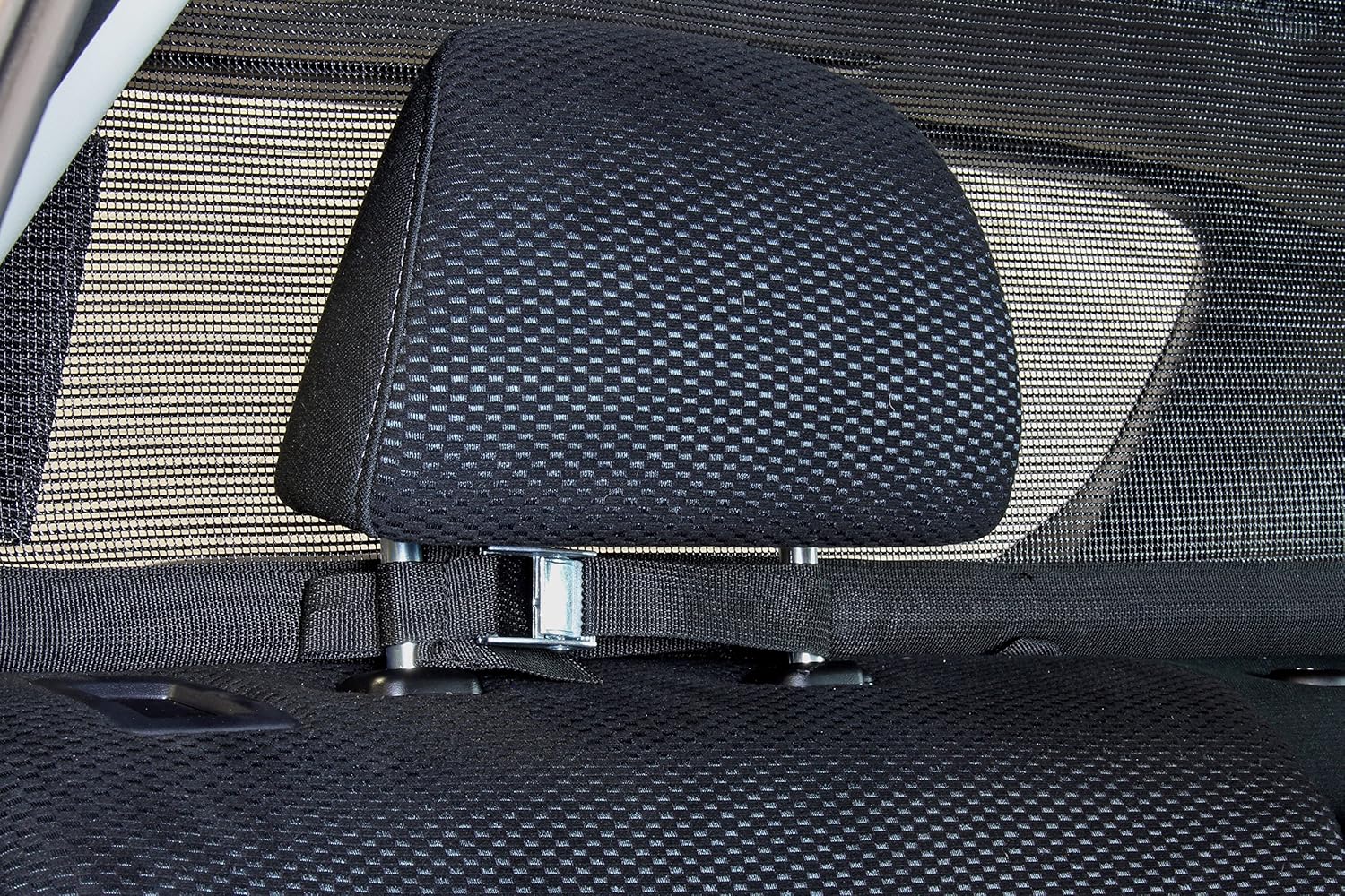 Bushwhacker - Cargo Area Dog Barrier for CUV & Mid-Sized SUV 46" Wide Hatchback Pet Divider Crossover Vehicle Car Net Mesh Travel Back Seat Barricade Partition Gate Restraint Fence Trunk: Pet Supplies