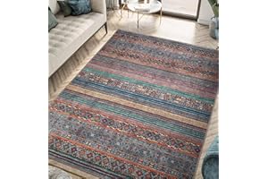 Keen Home Design 4x6 Rug - Machine Washable Area Rug with Non-Slip Backing, Ideal for Living Room, Dining Room, Bedroom - Vintage, Easy Clean, Durable, Low Pile Rug - (4' x 6')