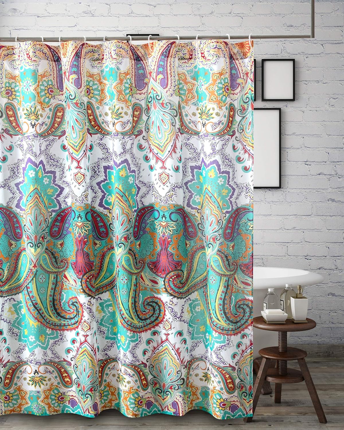 Greenland Home GL-1401GSHW Nirvana Shower Curtain, 72x72-inch, Teal