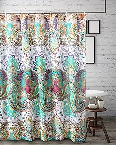 Greenland Home GL-1401GSHW Nirvana Shower Curtain, 72x72-inch, Teal