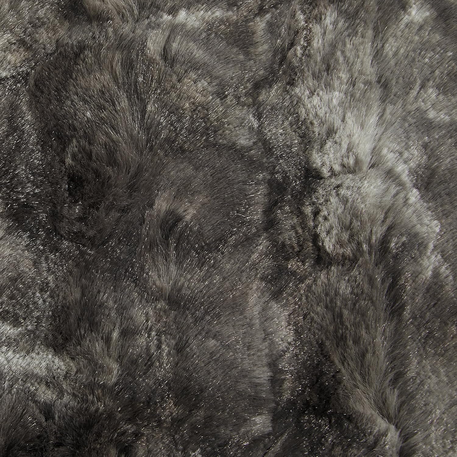 Pinzon Faux Fur Throw Blanket - 63 x 87 Inch, Frost Grey: Home & Kitchen