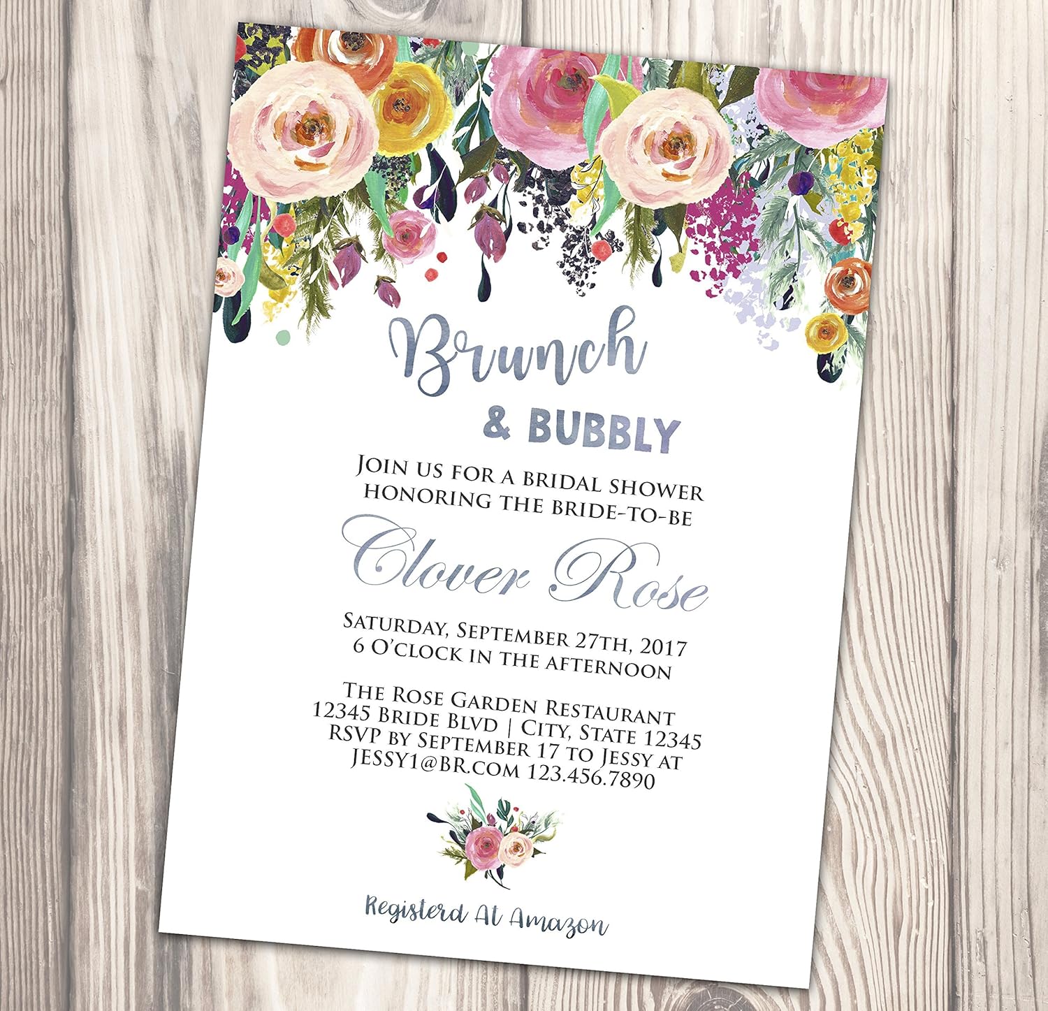 Brunch and Bubbly Bridal Shower Invitation Wedding Shower