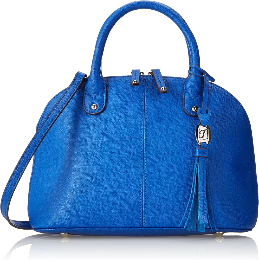 tignanello blue leather purse