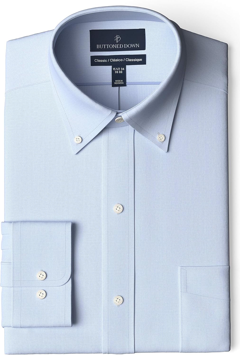 Amazon Brand Buttoned Down Men's Classic Fit ButtonCollar Pinpoint