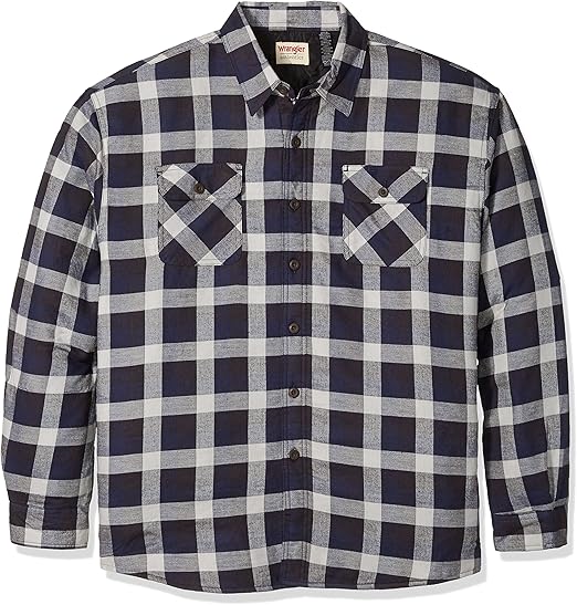 wrangler quilted lined flannel shirt
