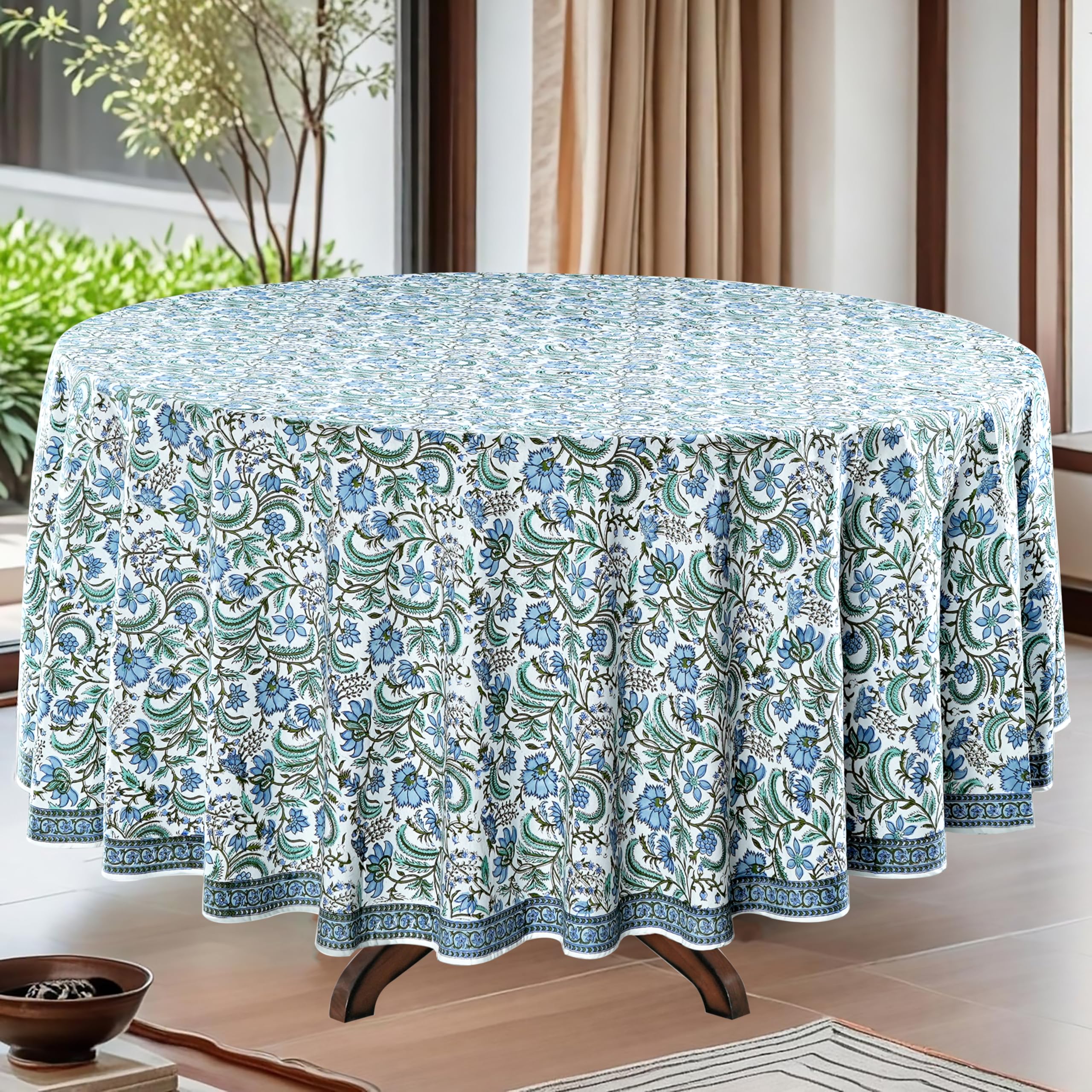Ridhi Round Tablecloth - Hand Block Print
