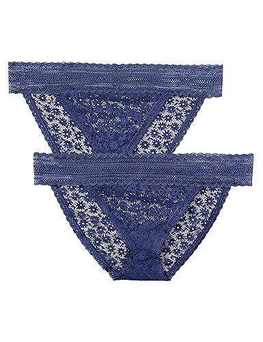 Iris & Lilly Damen Brazilian Slip mit durchsichtiger Spitze, 2er Pack