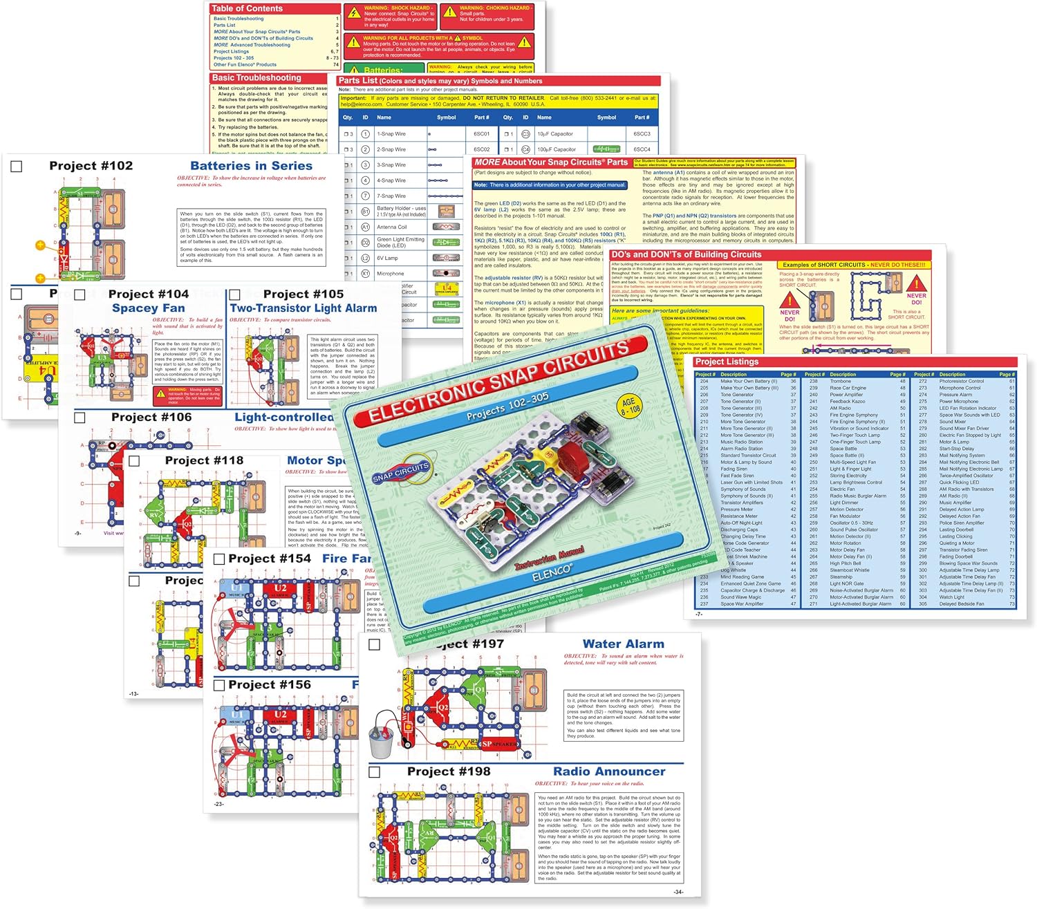 Snap Circuits Classic SC-300 Electronics Exploration Kit | Over 300 Projects | Full Color Project Manual | 60+ Snap Circuits Parts | STEM Educational Toy for Kids 8+,Black,2.3 x 13.6 x 19.3 inches: Toys & Games