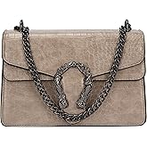 Aiqudou Crossbody Bag and Satchel Purse for Women - Fashion Snake Print Chain Purse Luxury PU Leather HandBag