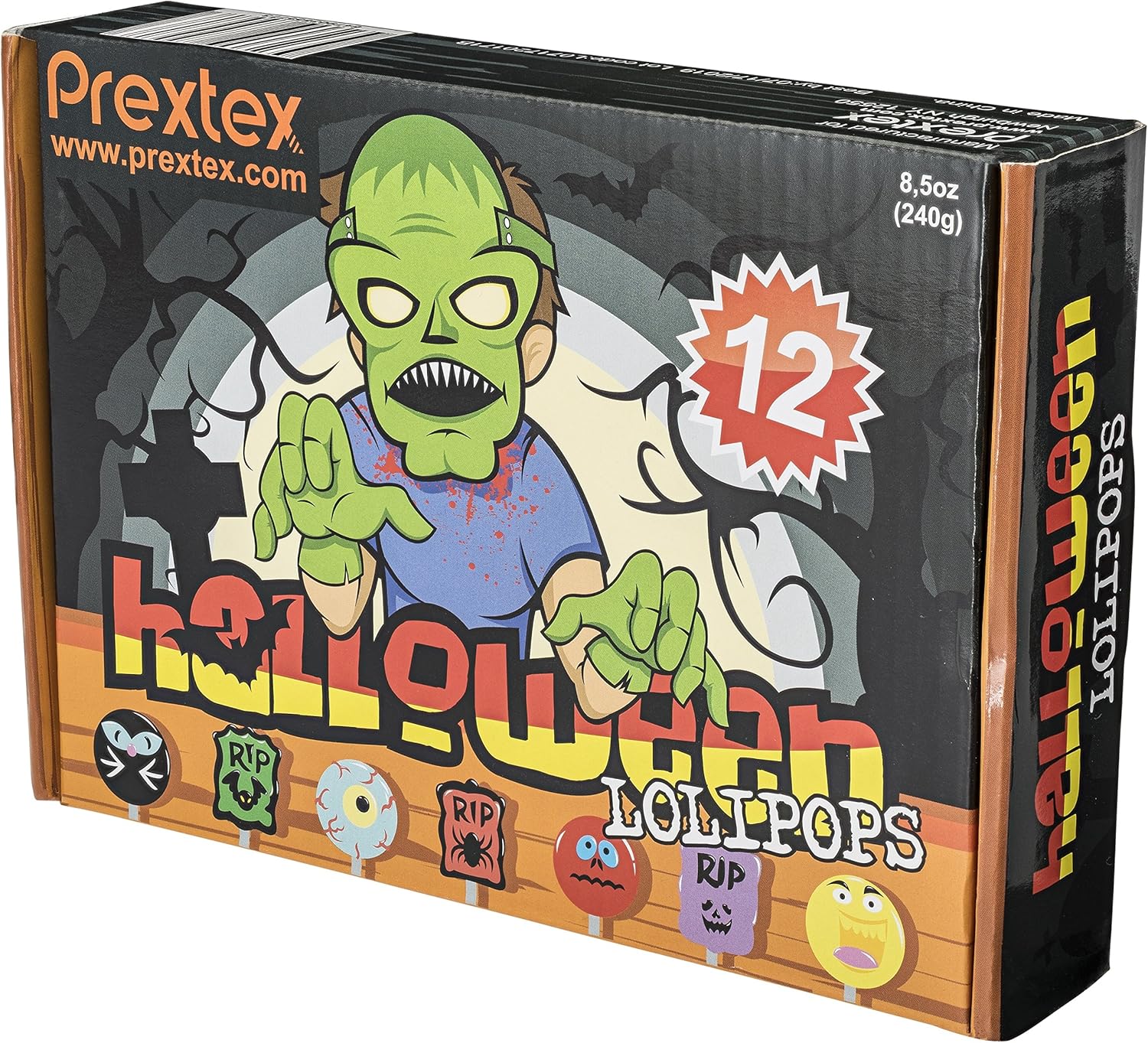 Prextex Halloween Themed Lollipops (12 Pack) Great for Halloween Goody Bags or Halloween Candy: Toys & Games