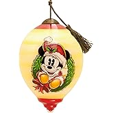 Hallmark Disney Ne'Qwa Art Mickey Mouse Christmas Ornament, Hand-Painted Glass
