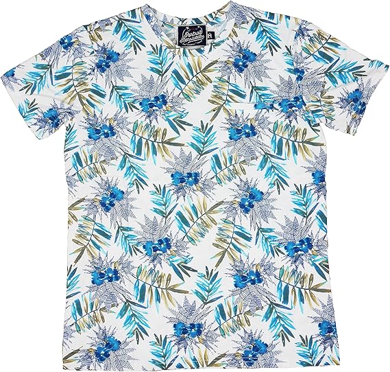 Amazon メンズ Tシャツ ボタニカル ホワイト 総柄 Xl T371 並行輸入品 Tシャツ カットソー 通販