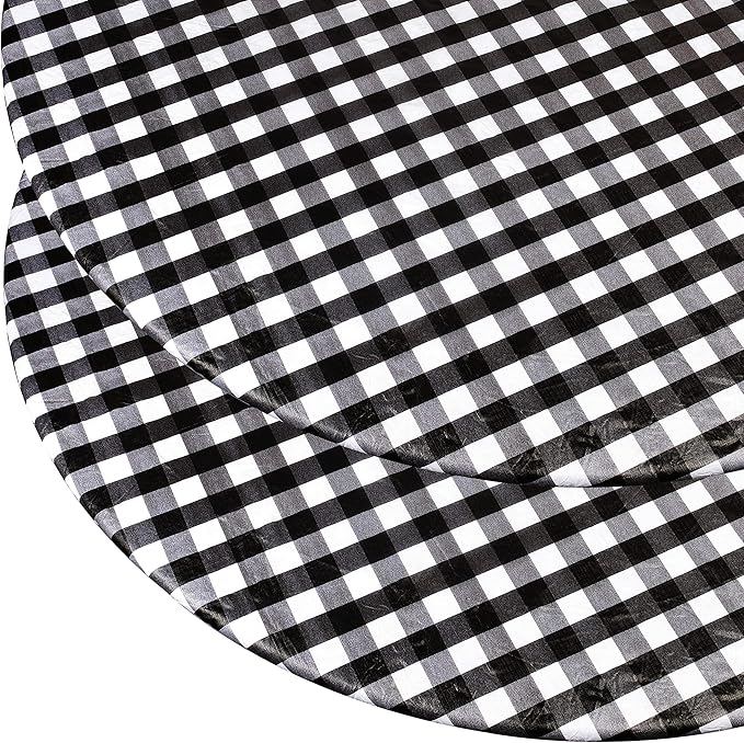 Double Pack Round Vinyl Table Cover, Flannel Backed with