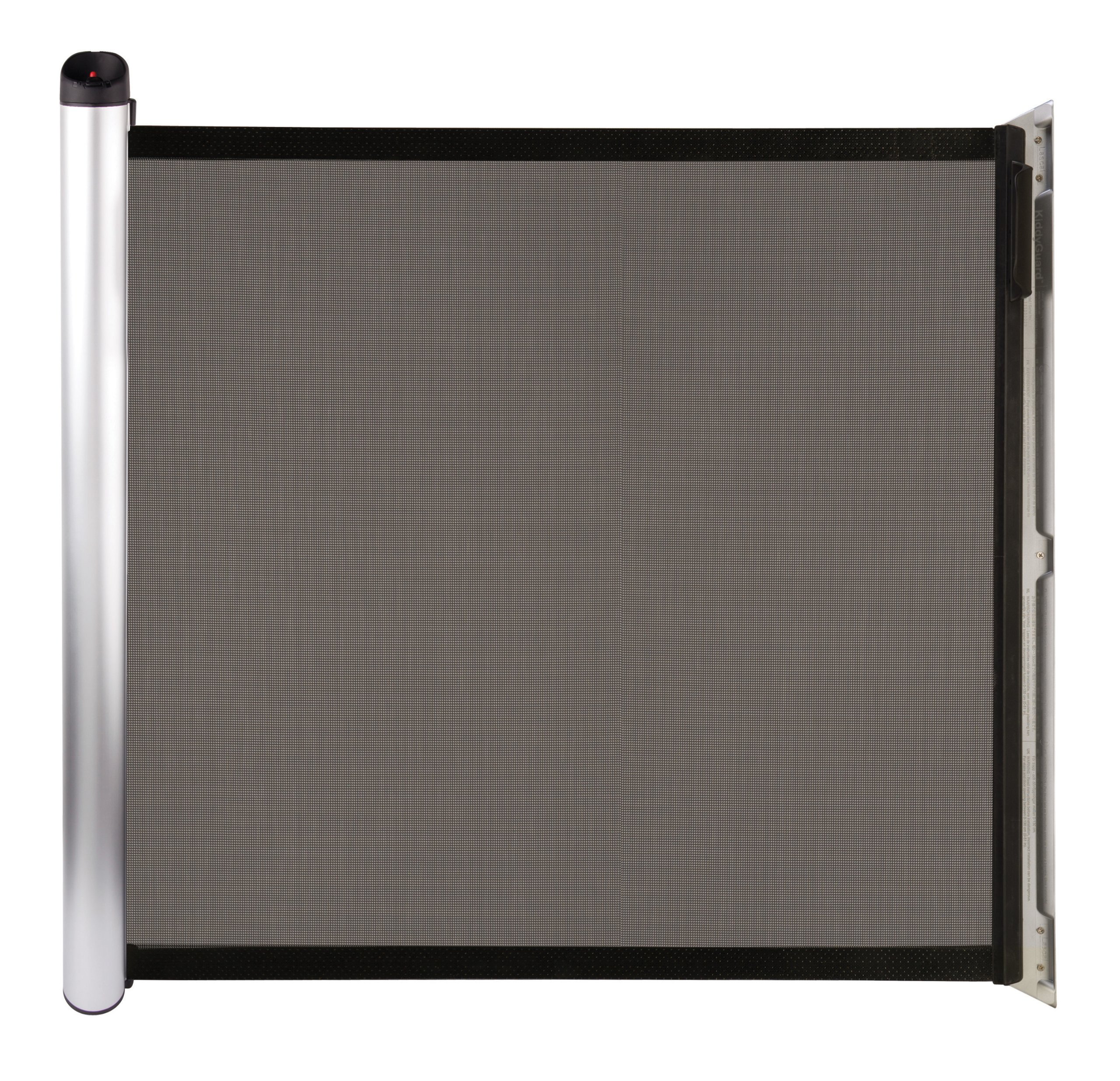 Lascal KiddyGuard Accent, Elegant Baby Stairs Gate, Extendable Baby Gate with Net and Brushed Aluminium Housing, Safety Gate up to 100 cm Wide, Black